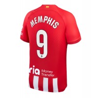 Camiseta Atletico Madrid Memphis Depay #9 Primera Equipación Replica 2023-24 mangas cortas